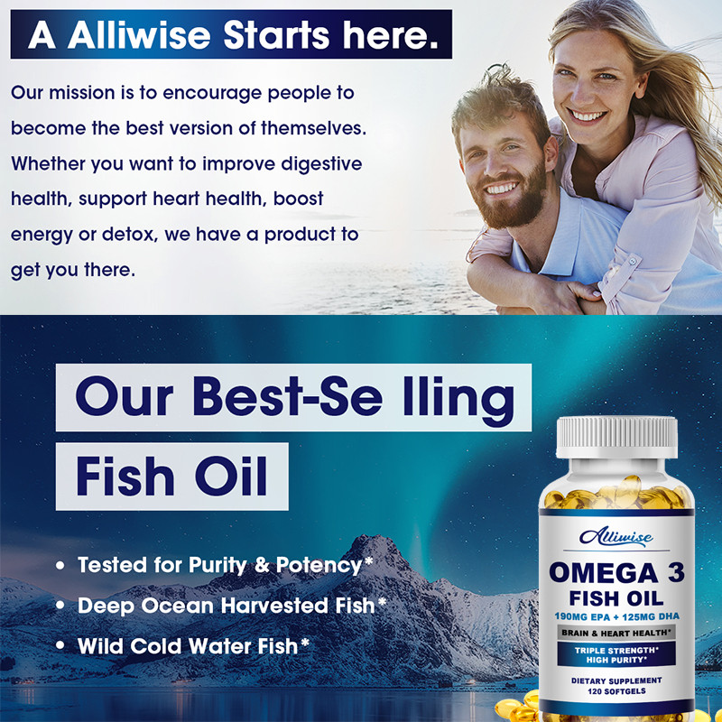 Omega 3 Fish Oil Capsules 3x Strength 3600mg EPA & DHA Highest Potency 120 Pills