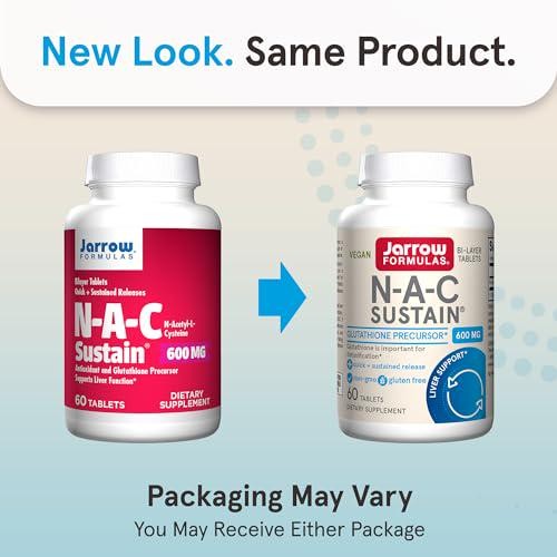 Jarrow Formulas N-A-C Sustain 600 mg, Dietary Supplement, Amino Acid Support for
