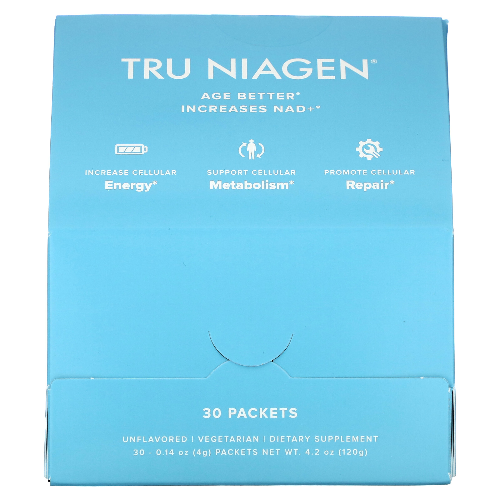 Increases NAD+, Nicotinamide Riboside, Unflavored, 30 Packets, 0.14 oz (4 g)