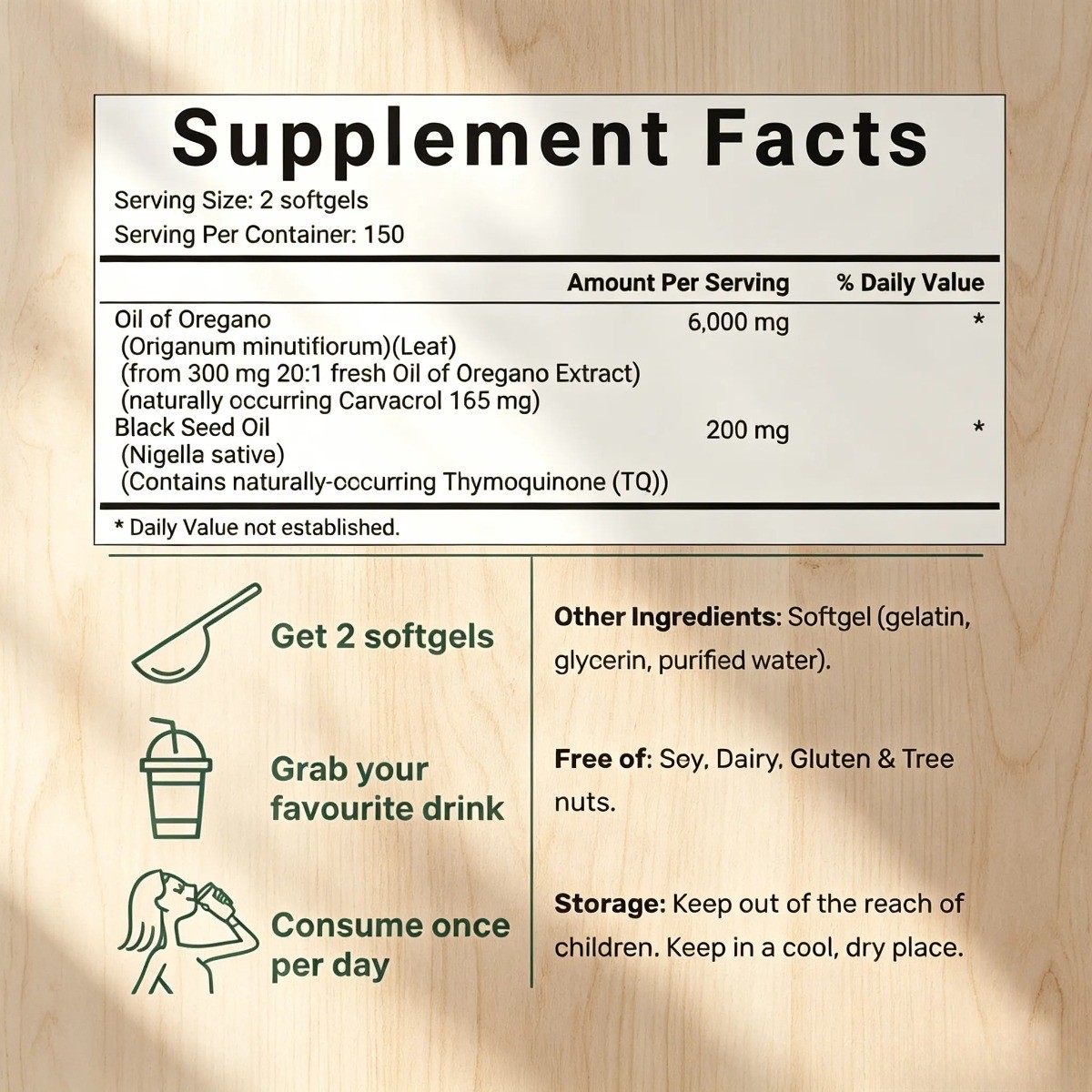 MicroIngredients Oil of Oregano with Black Seed Oil for Immune Support