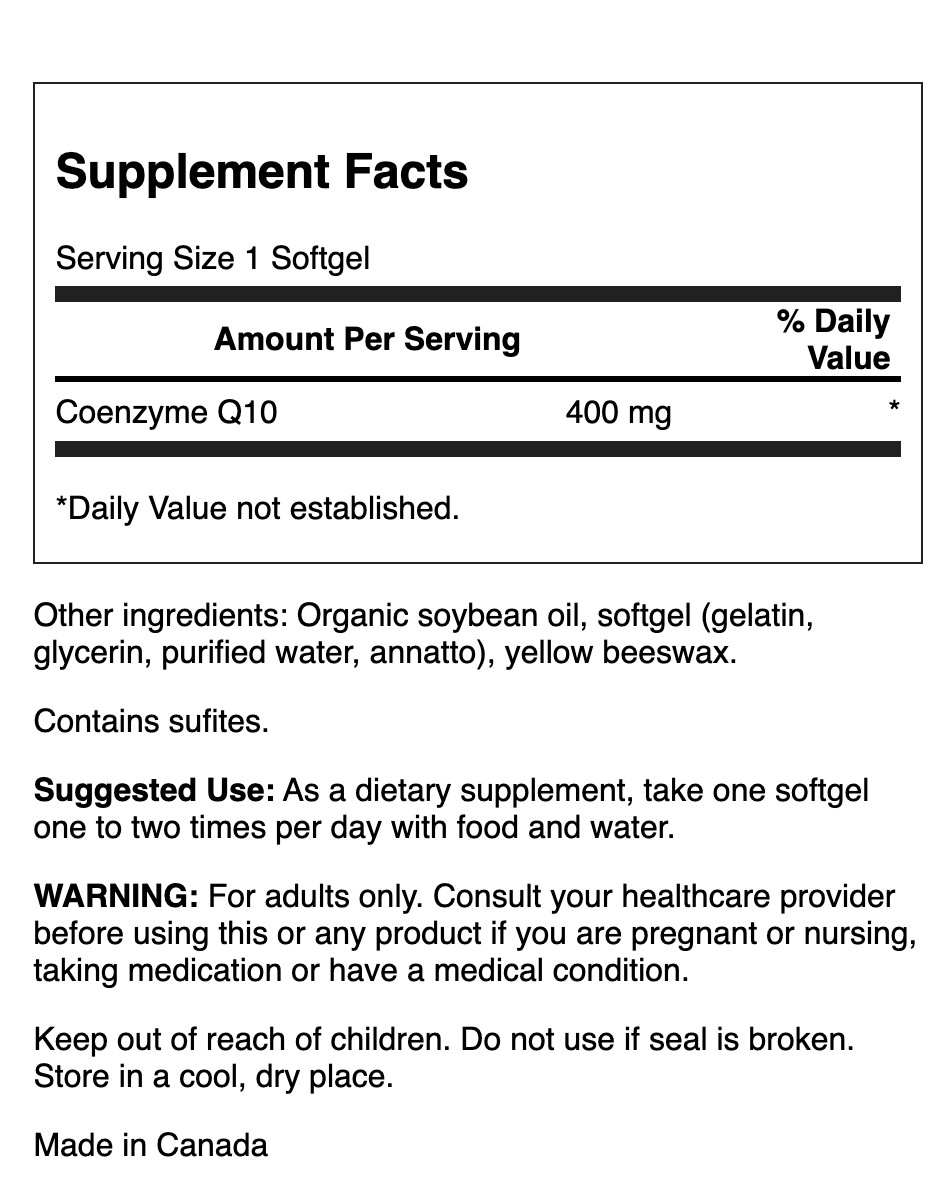 Swanson Dietary Supplements Maximum Potency Coq10 400 mg Softgel 30ct