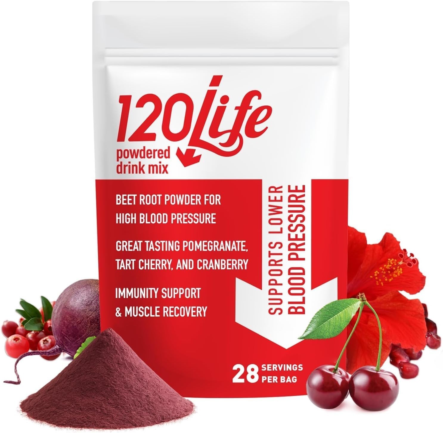 120/Life Blood Pressure Support Natural Beet Root Powder Drink Mix (28 SERVINGS)