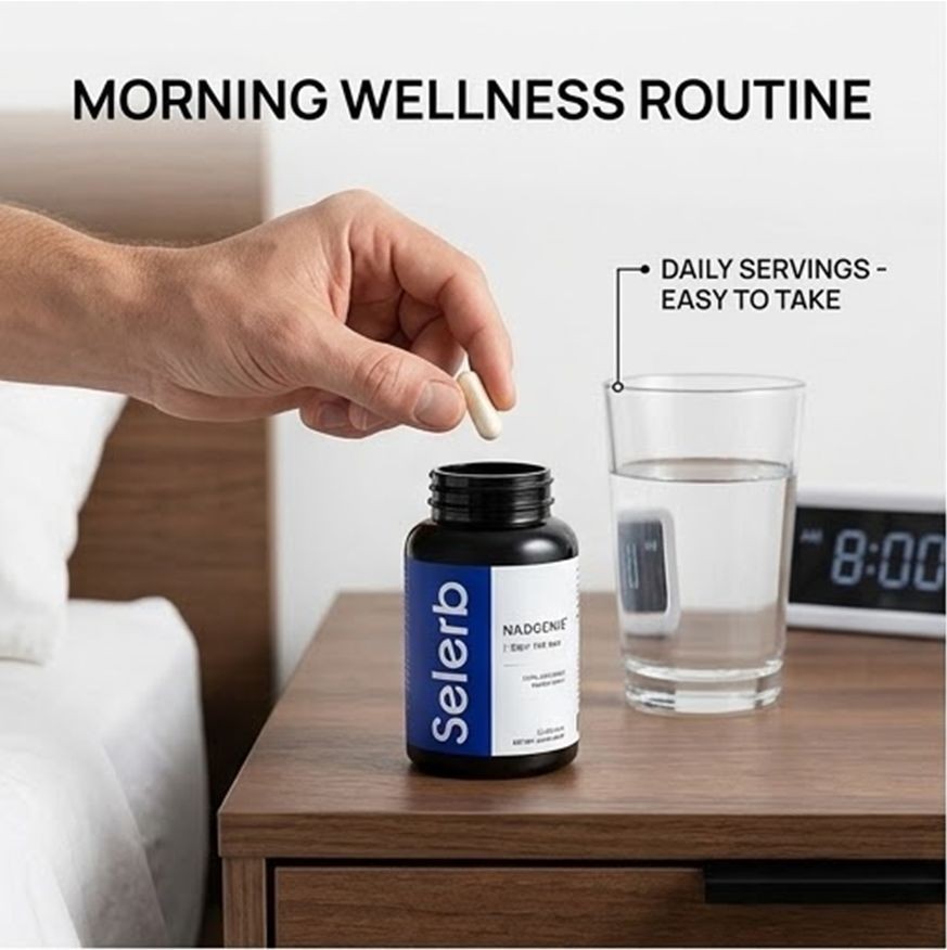 2-Pack Selerb NAD+ Booster Men’s Cellular Energy Nicotinamide Riboside 60 Caps
