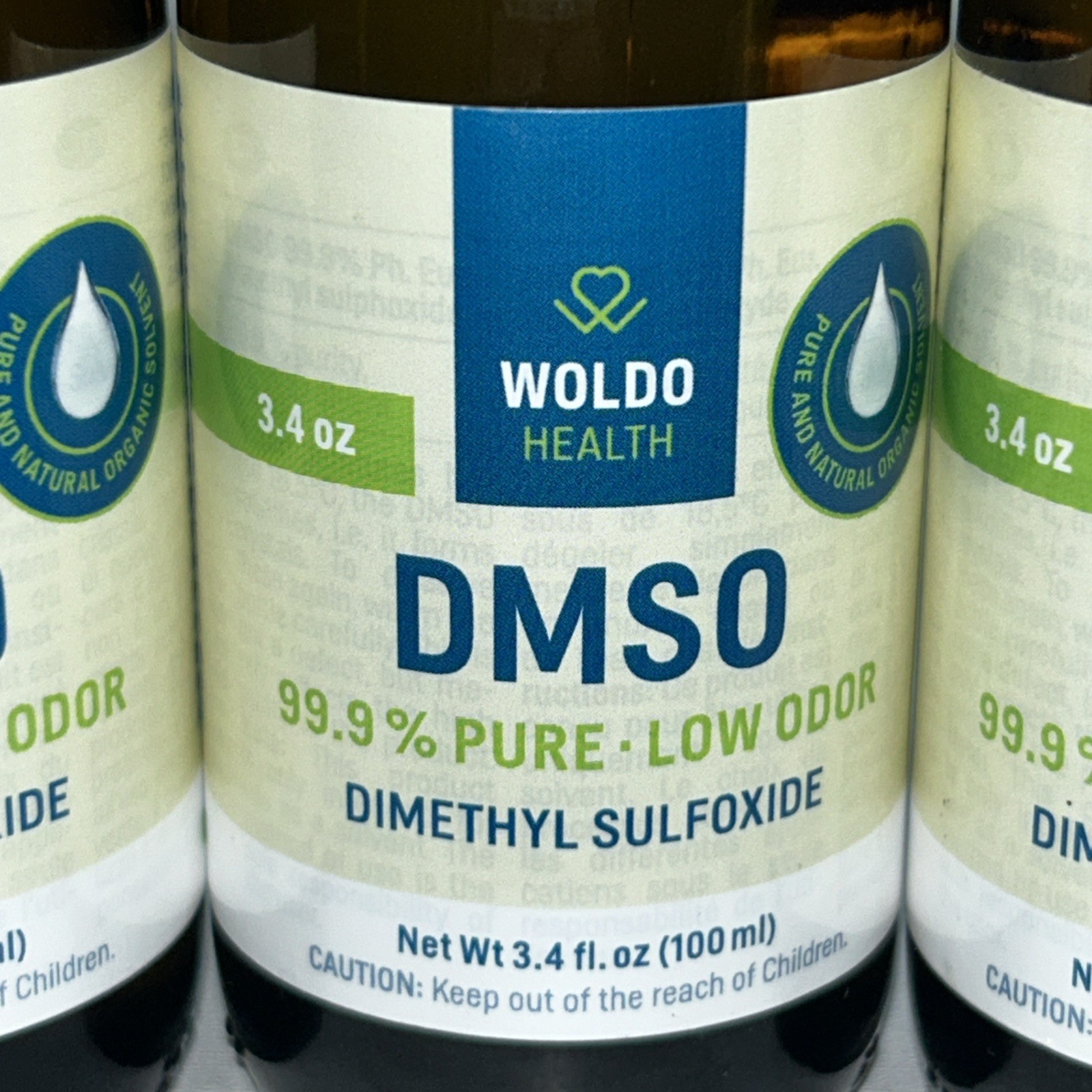 3 Sealed DMSO Liquid Supplement 3.4 Fl Oz Each