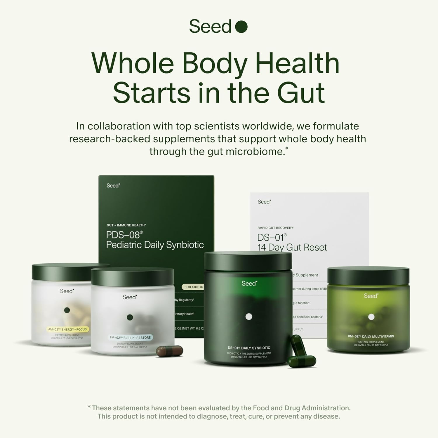 Seed DS-01 Daily Synbiotic – Prebiotic and Probiotic for Women & Men – Digestive