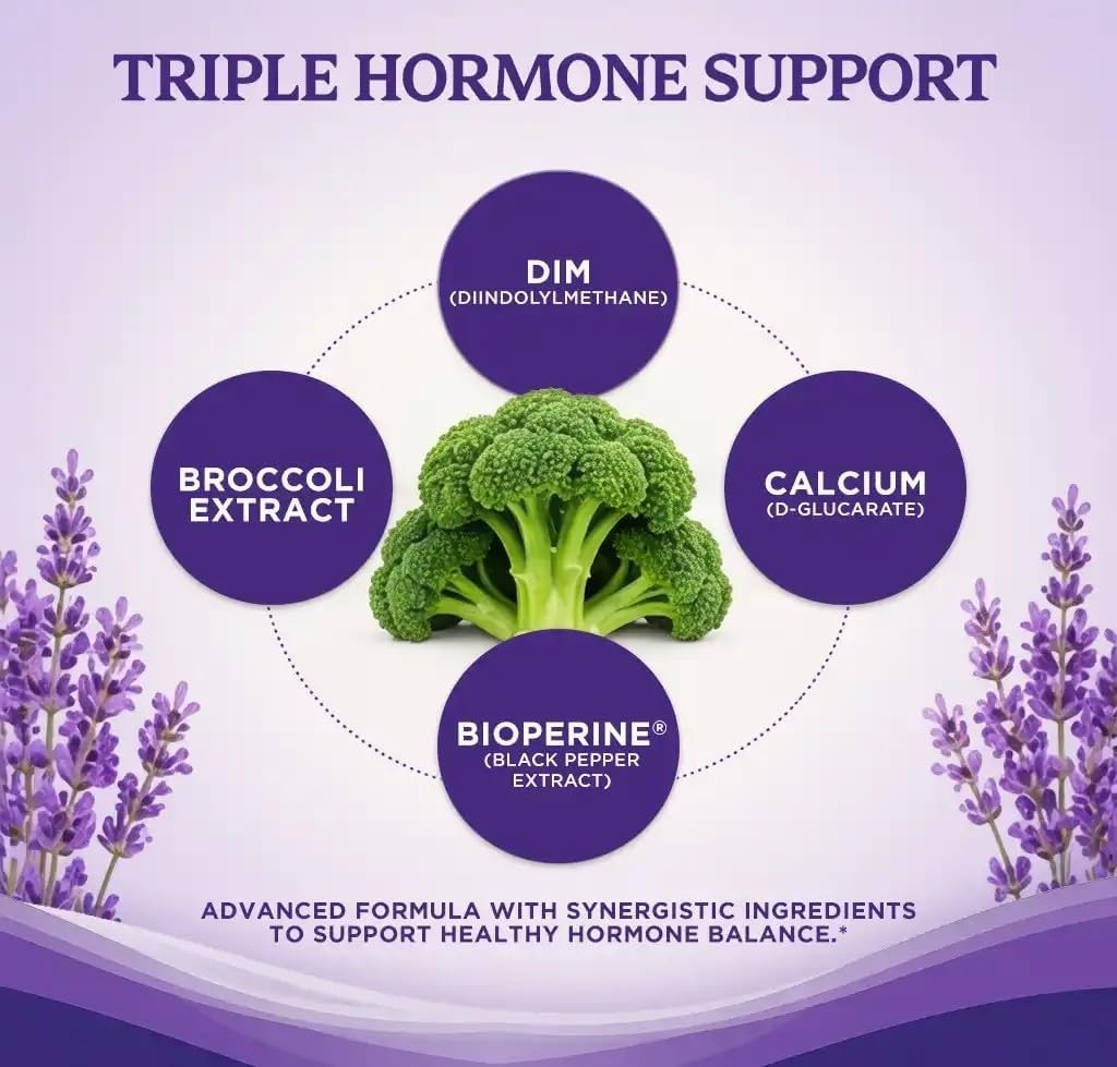 DIM 150mg 90 Capsules Calcium D-Glucarate Broccoli Estrogen & Hormone Balance