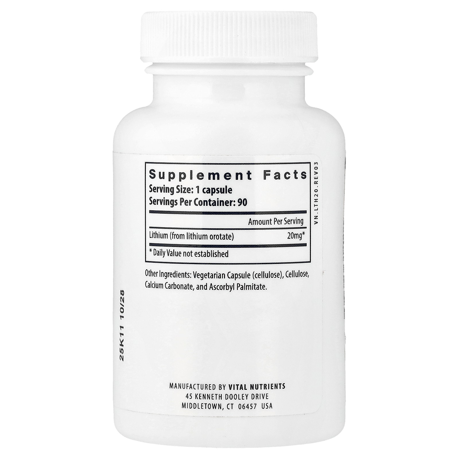 Lithium , 20 mg , 90 Vegan Capsules