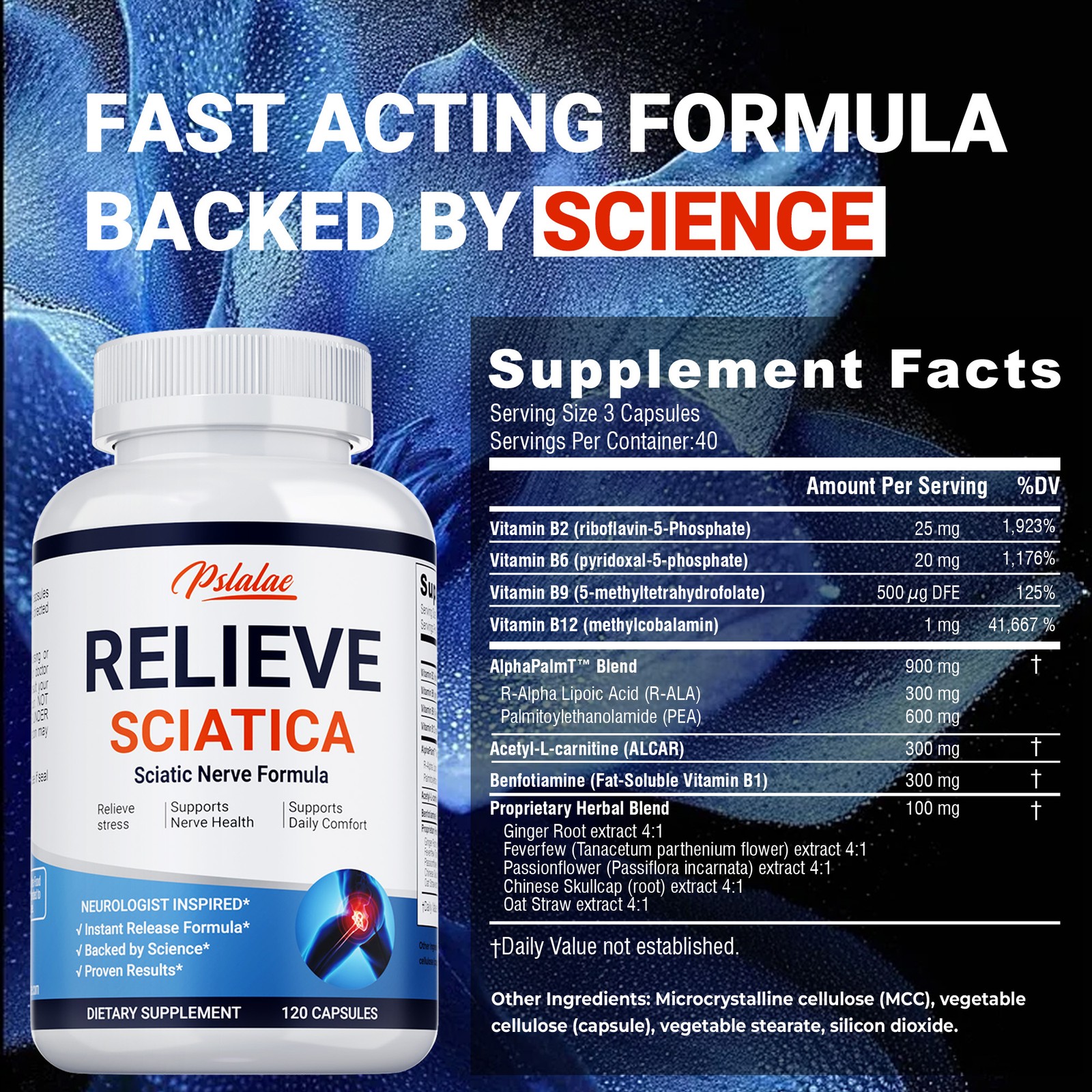 Relieve Sciatica – R-ALA – Natural Nerve Formula, Pain Relief, Anti-inflammatory