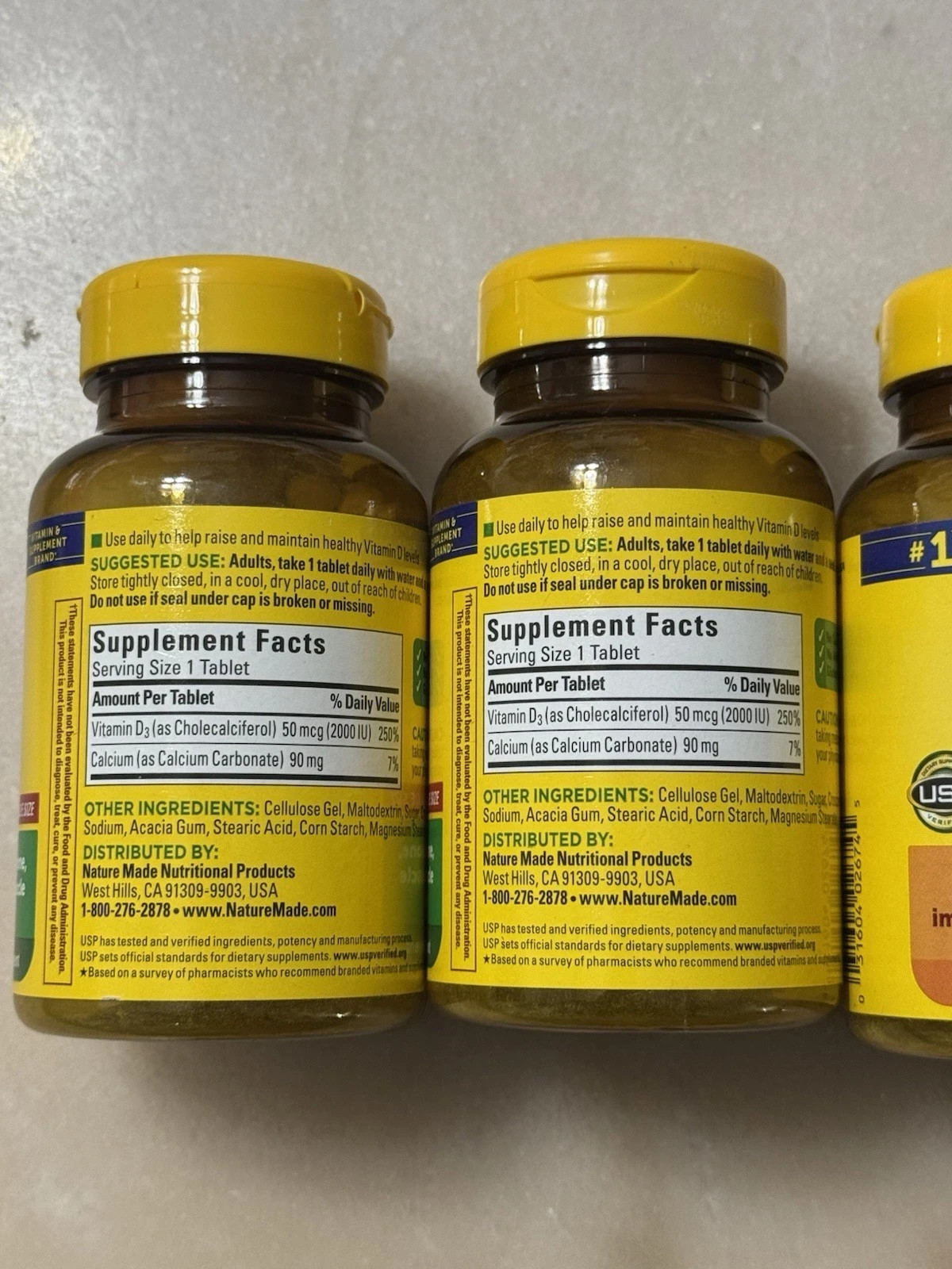 2 PACK 220 TABLET 440 Total Nature Made 2000 IU VITAMIN D3 Exp 07/25 Shlf