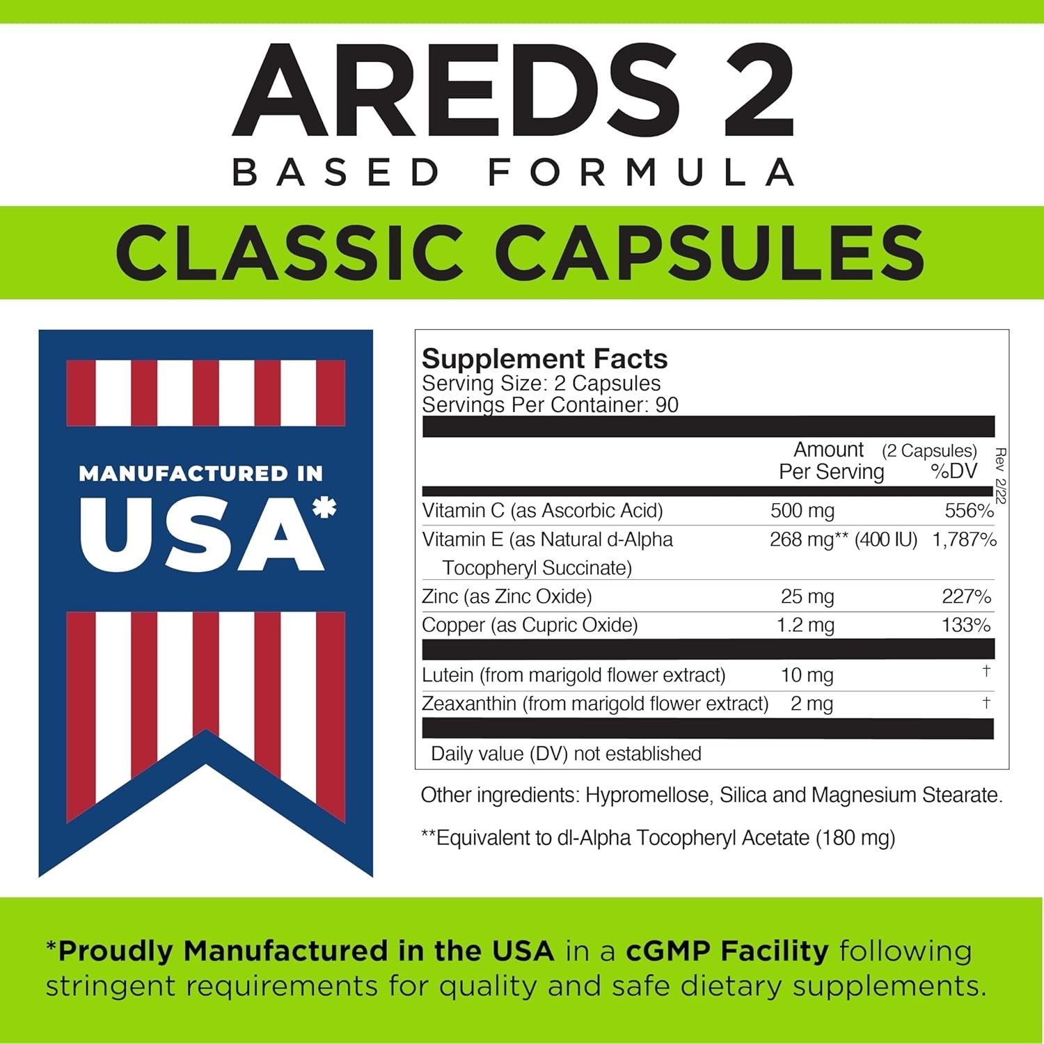 Viteyes AREDS 2 Eye Vitamins, Classic Macular Support, Allergen Free Capsules, w