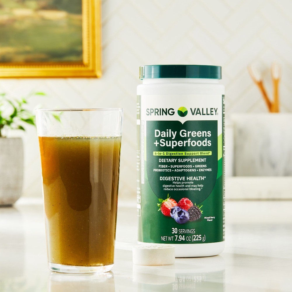 Daily Greens Superfood Digestive Health Supplement, Mixed Berry, 30 Servings,