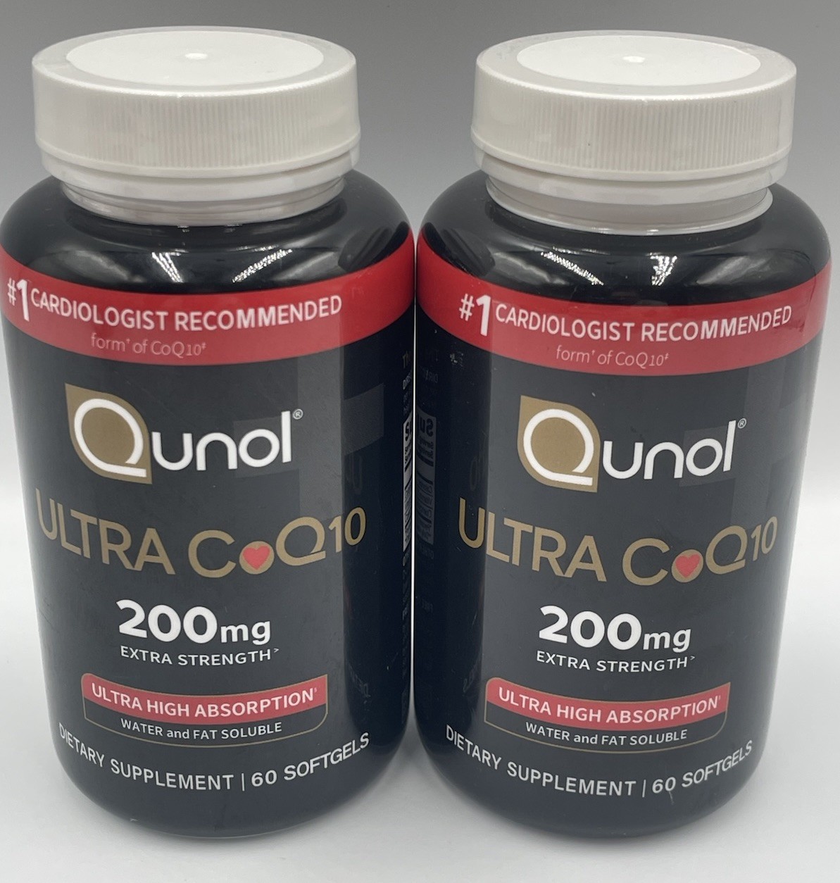 2 pack Qunol ULTRA CoQ10 200mg 60 softgels/bottle x2 **NEW SEALED** Exp 6/2027
