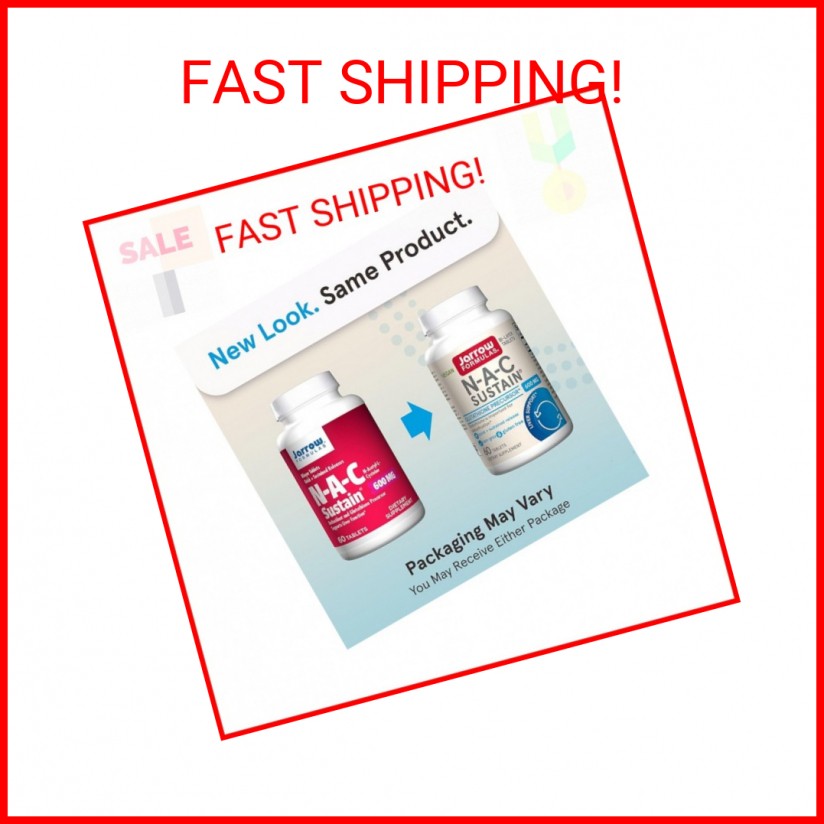 Jarrow Formulas N-A-C Sustain 600 mg, Dietary Supplement, NAC 600 mg, an Antioxi