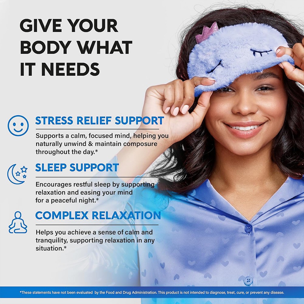 L-Theanine Promote Relaxation Support Stress Supplement Mind Health 120 Capsules