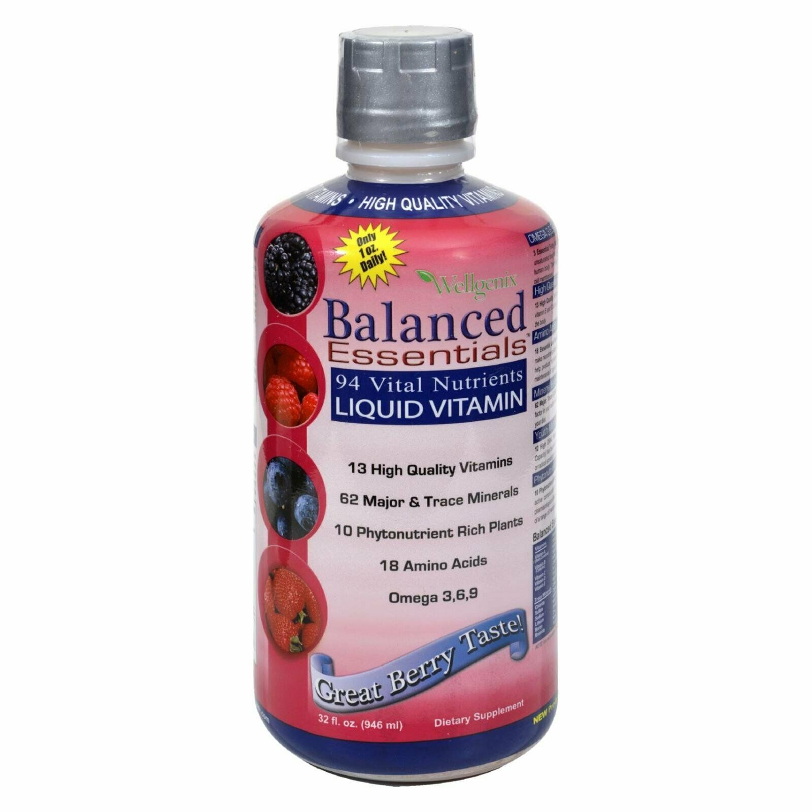 Wellgenix Balanced Essentials Plus 94 Vital Nutrients Liquid Vitamin 32.0 fl oz