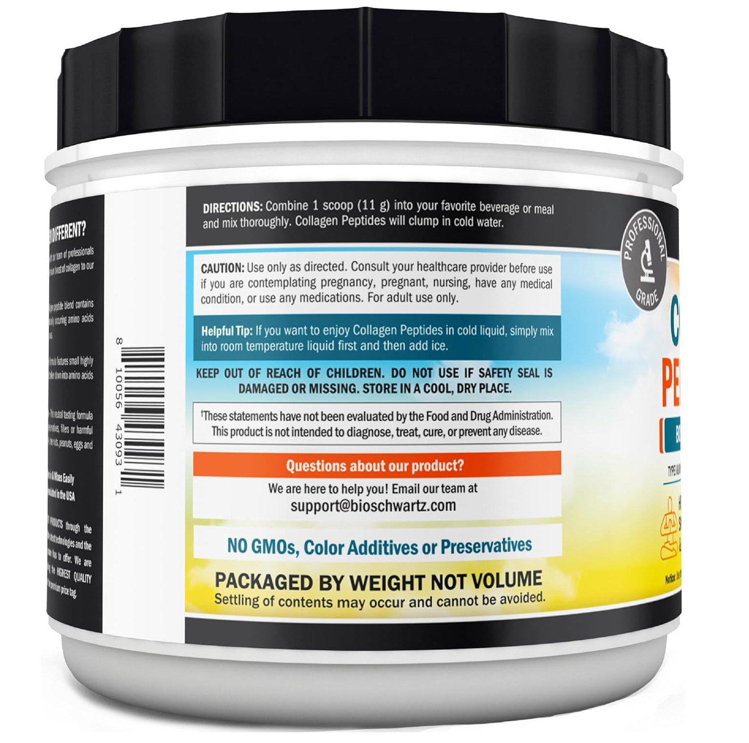 Multi Collagen Protein, Amino Acids, Unflavored, 16 oz Free Shipping