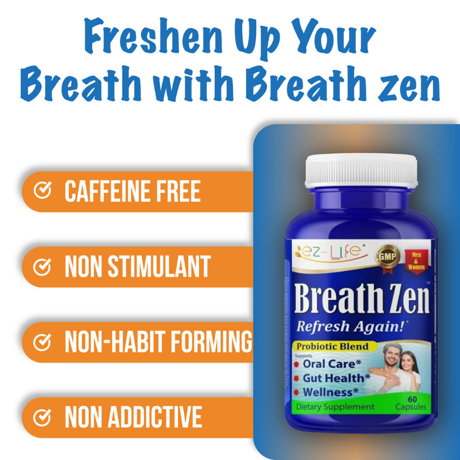 Breath Zen Breath Freshener Dental Probiotics for Bad Breath, Oral Probiotic-60C
