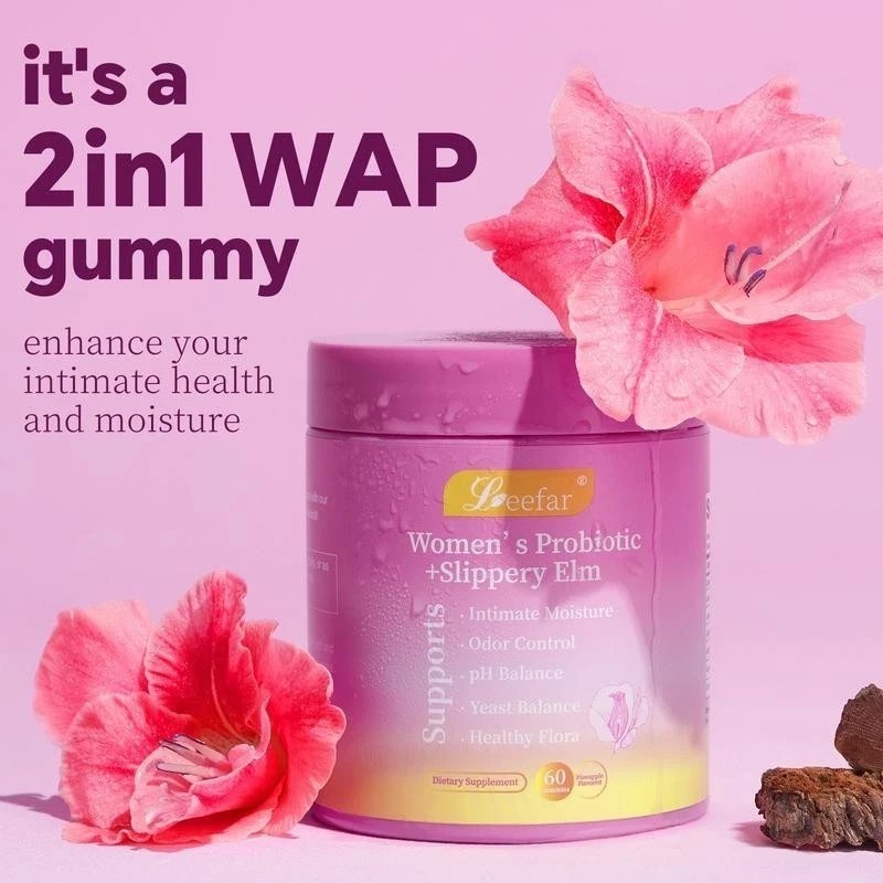 3PCS Women’s Probiotic Slippery Elm Pineapple 60 gummies pH Balance Gut Health