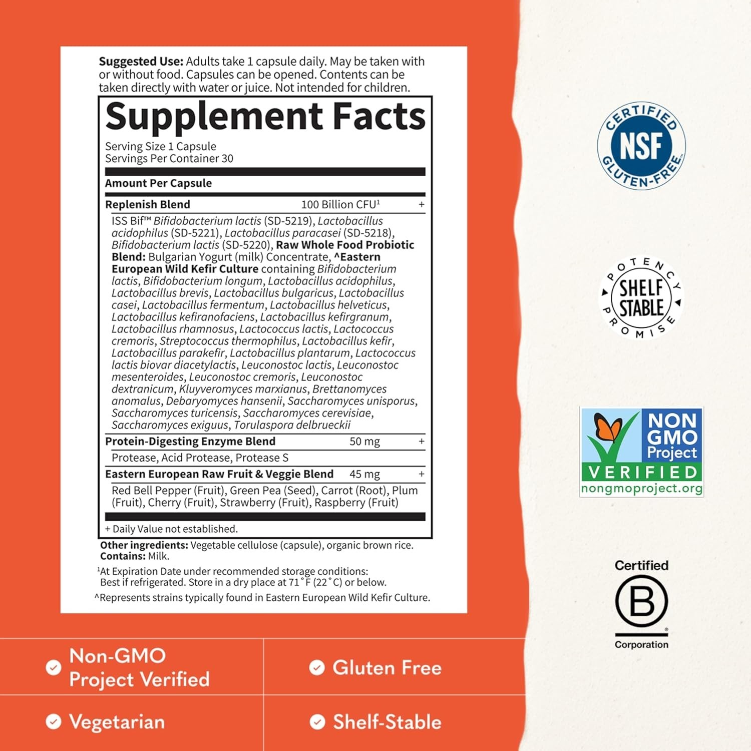 Garden of Life Raw Probiotics Ultimate Care 100 Billion 30 Veg Capsules