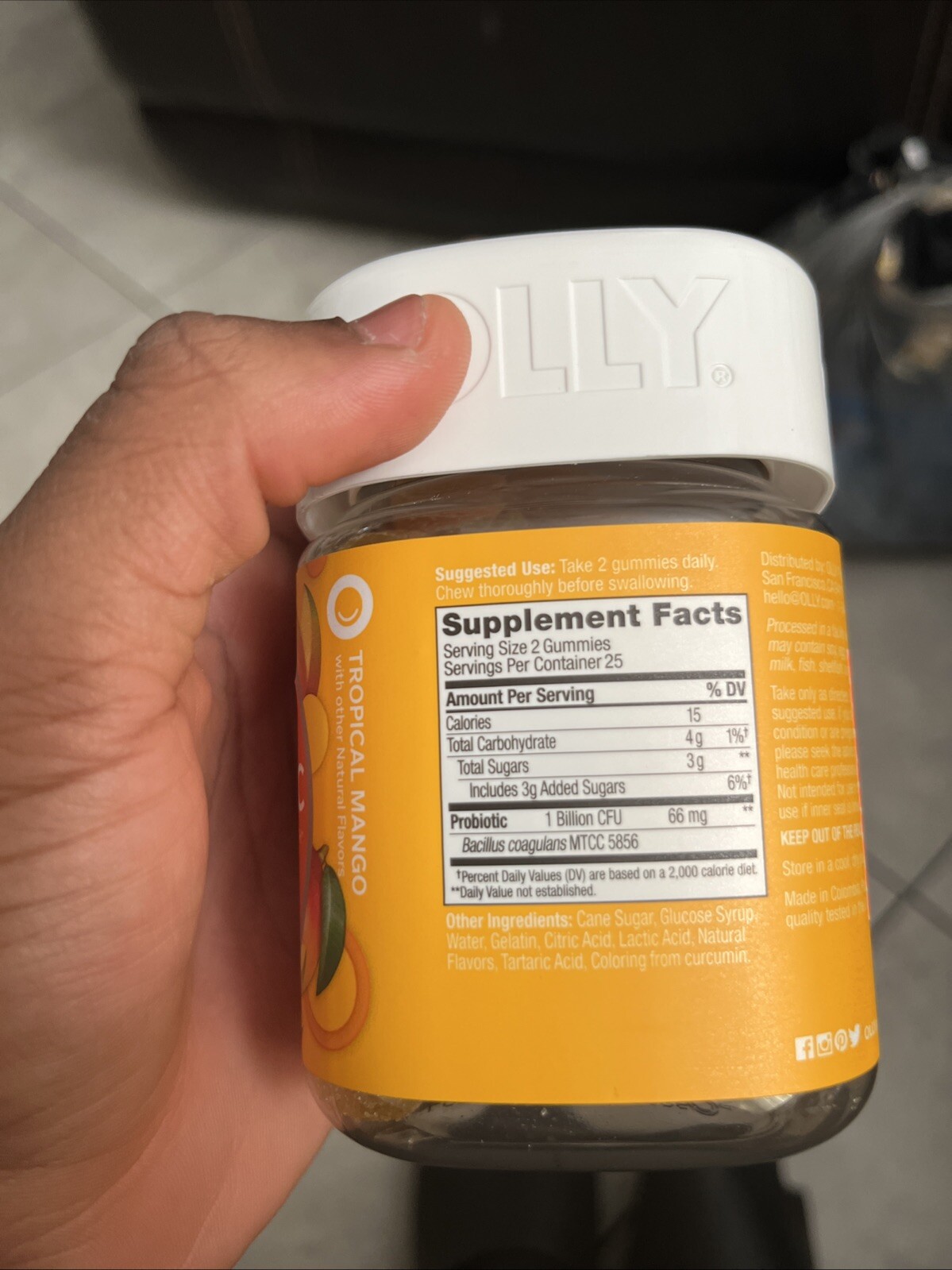 OLLY Probiotic 50 Gummies, Immune and Digestive Support Tropical Mango