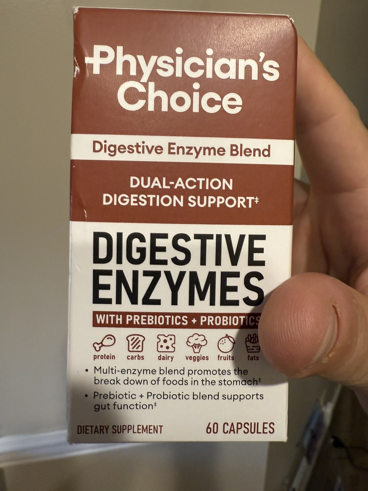 Physicians Choice Digestive Enzymes – Multi Enzymes, Organic Prebiotics 60 Caps