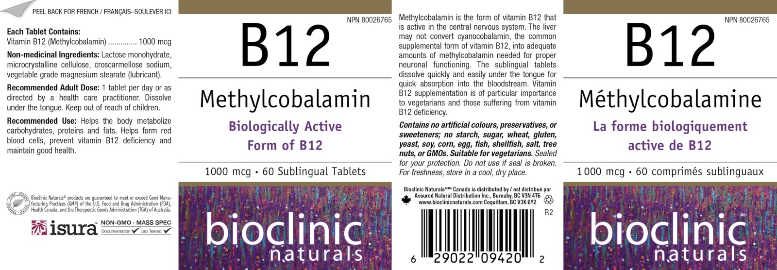 Bioclinic Naturals – B12 Methylcobalamin 1000 Mcg 60 Loz