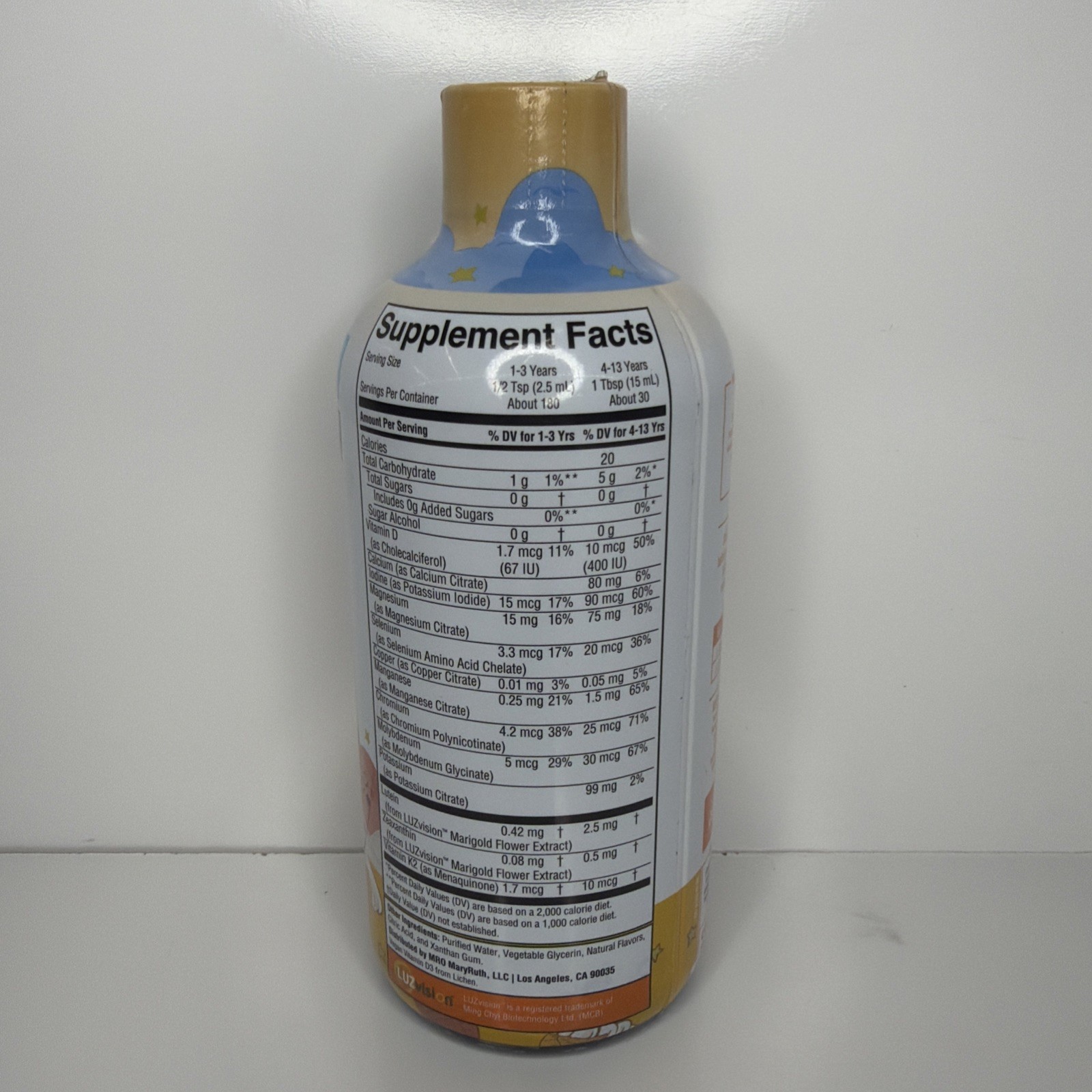 Mary Ruth’s Kids Nighttime Multivitamin w/ Lutein, Peaches & Cream 15.22 oz 1/28