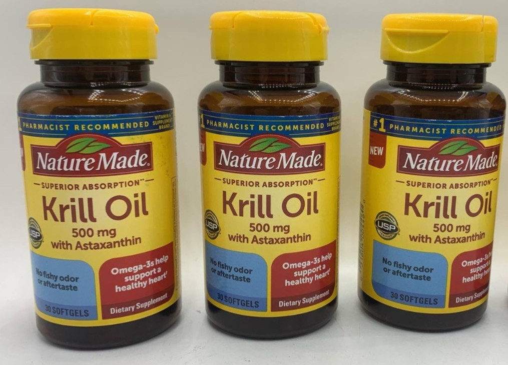 3PK Nature Made Krill Oil ~ 30 Softgels Each ~ EXP 3/26 ~ FAST SHIPPING