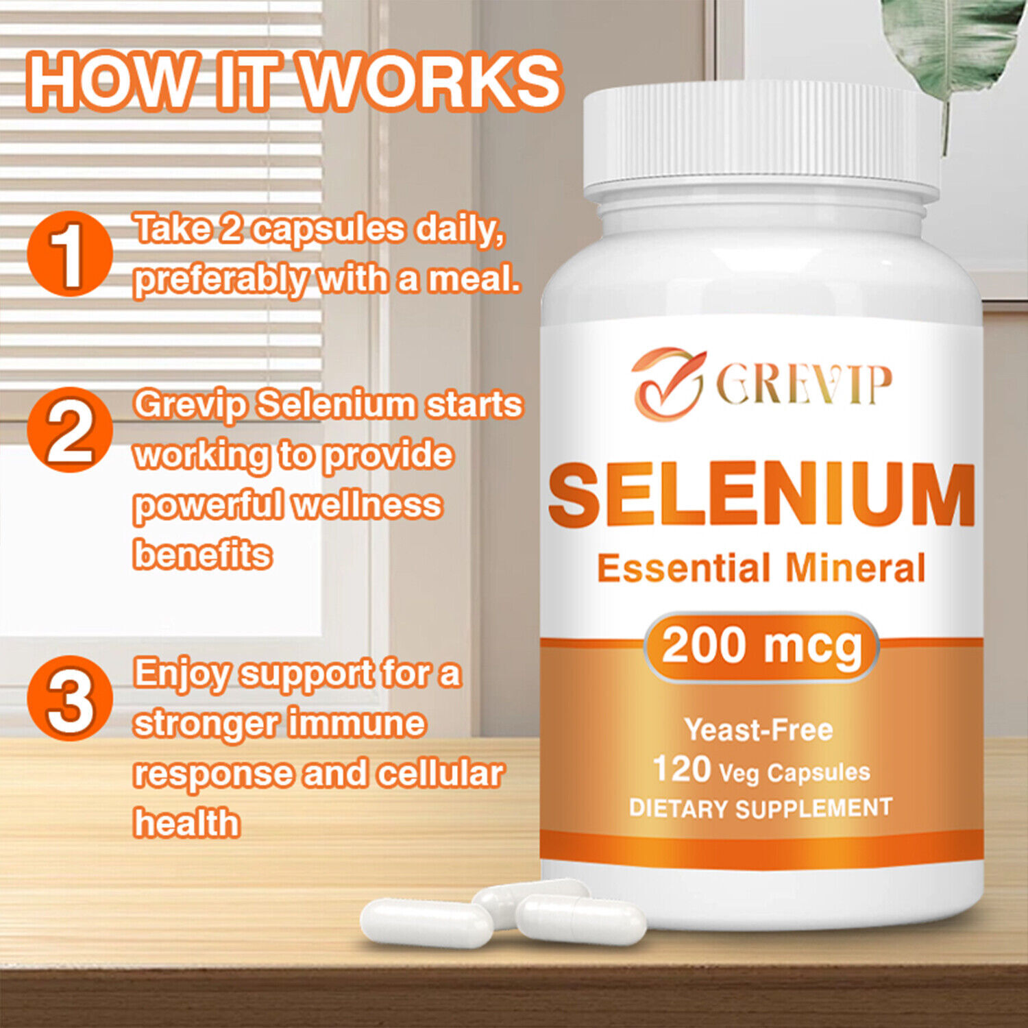 Selenium Capsules 200mcg – Immune System Support, Heart & Thyroid Gland Health