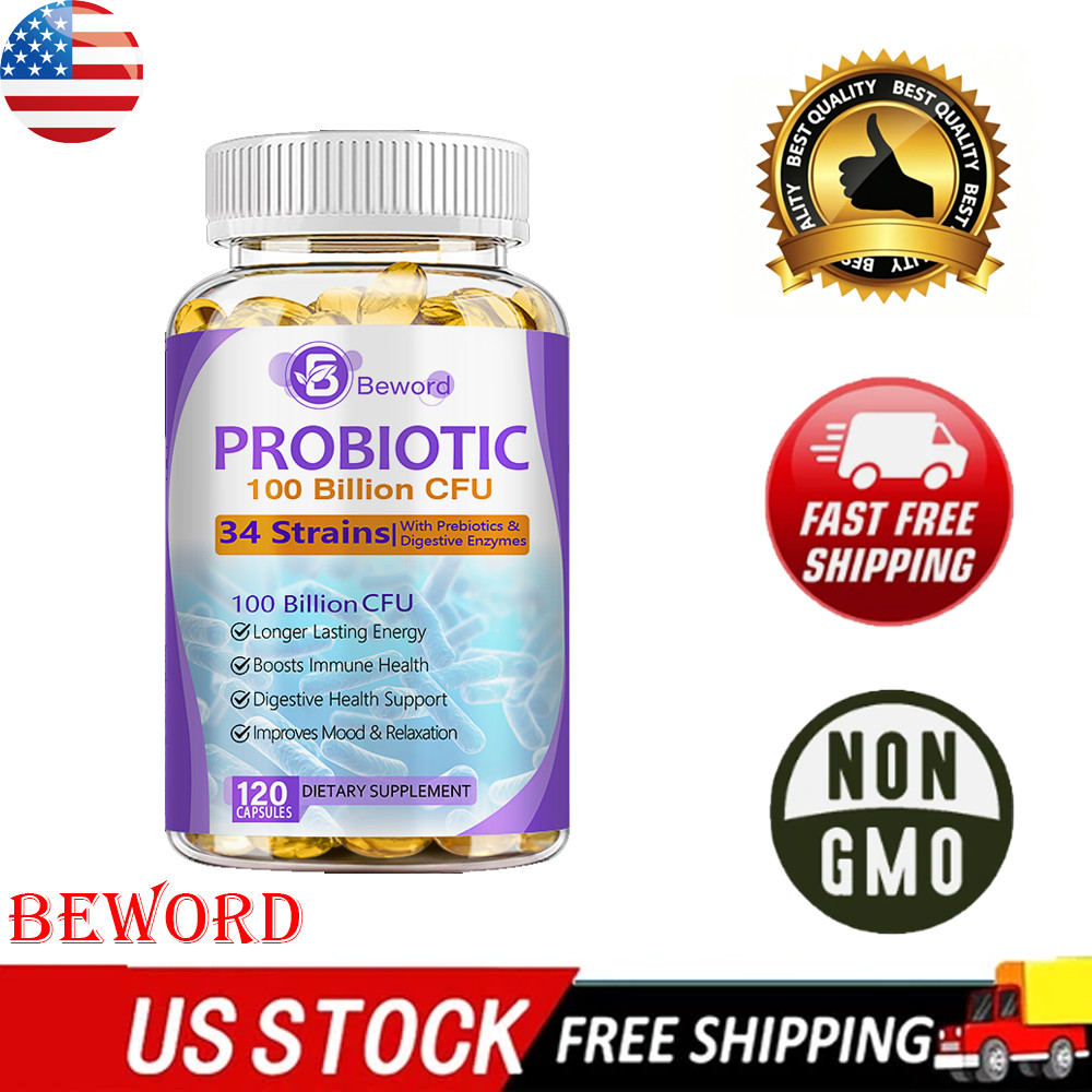 100 Billion Probiotics CFU Potency Gut Health Probiotic Supplement-