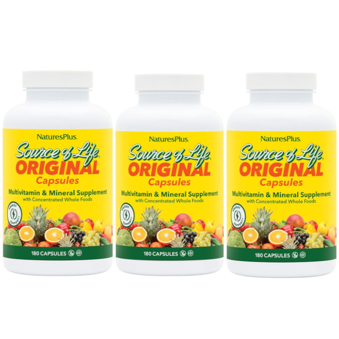 Source of Life Multi-Vitamin & Mineral Supplement 180 Capsules Each (Pack of 3)