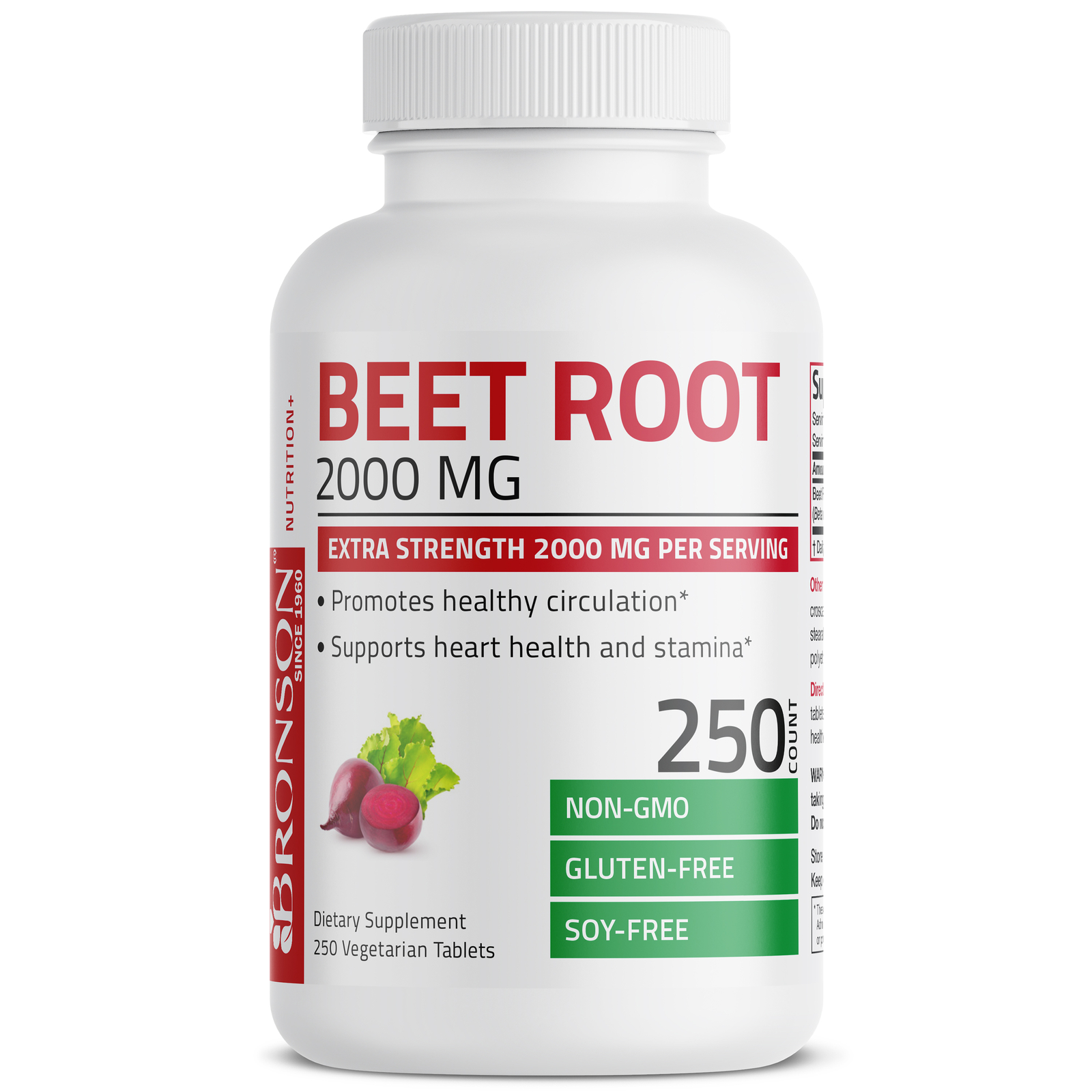 Bronson Beet Root 2000mg Extra Strength 250 Tablets