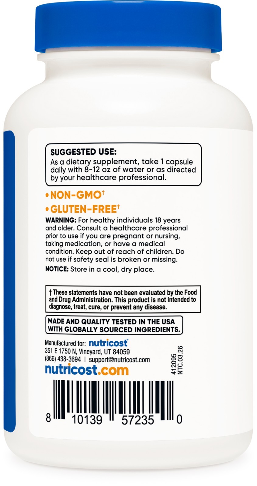 Nutricost Vitamin B Complex 460mg, 120 Capsules With Vitamin C – High Potency
