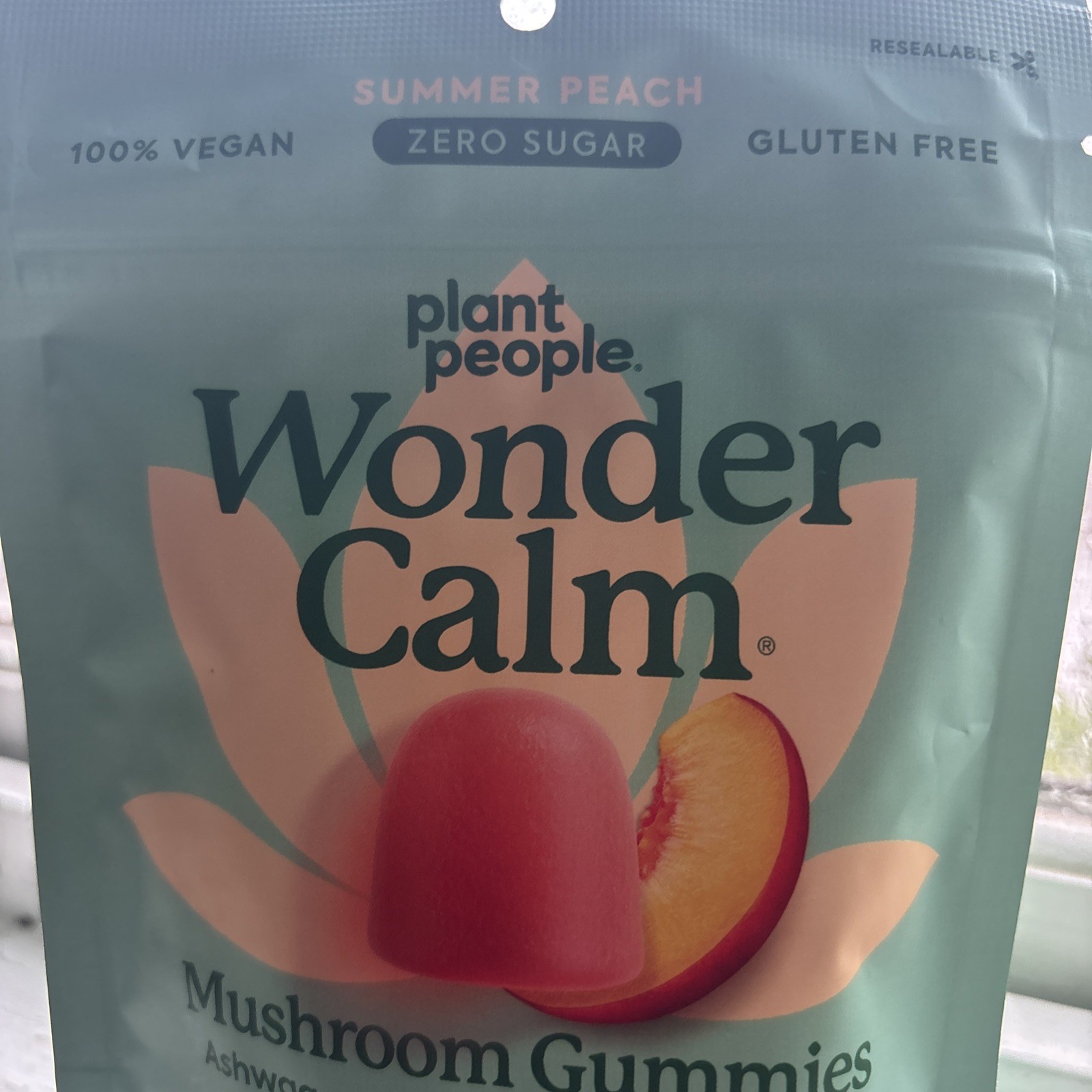 3/27 Plant People WonderCalm Mushroom Gummies Ashwagandha Peach Flavor 60 Count