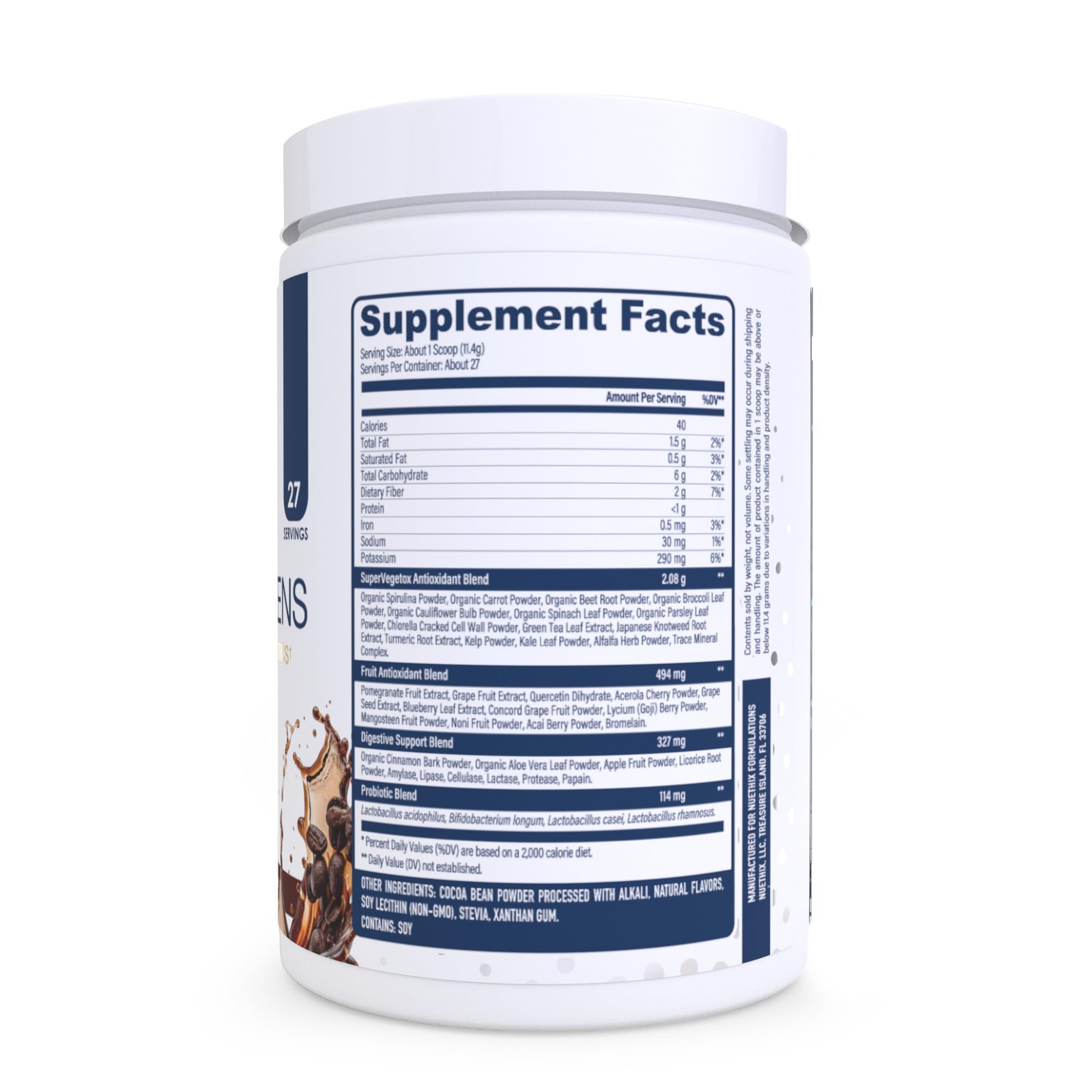 Nuethix Formulations Gourmet Greens Drink Powder Dietary Supplement Fruit And