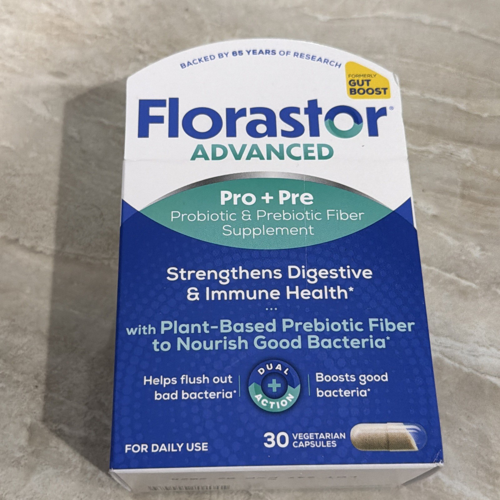 NEW Florastor Advanced Pro + Pre Probiotic and Prebiotic 30caps Exp 2/28