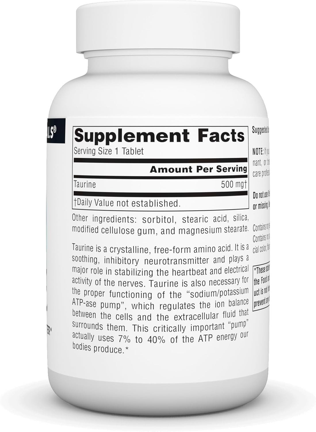 Natural Taurine Supplement – 500 mg Tablets for Energy Management, 120 Ct