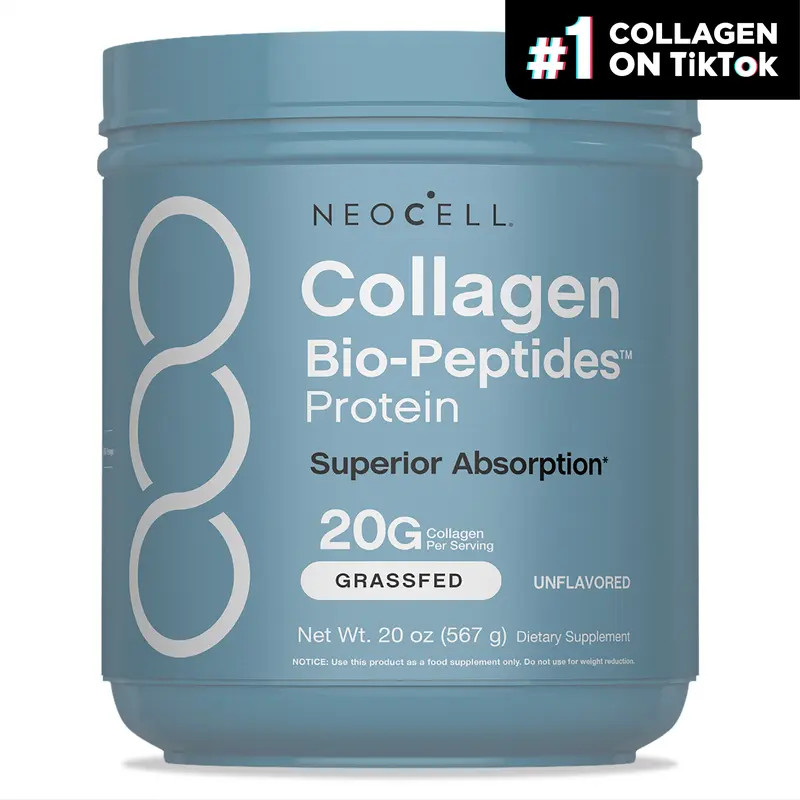 NeoCell Collagen Peptides Powder 20oz – Grass-Fed with 18 Amino Acids