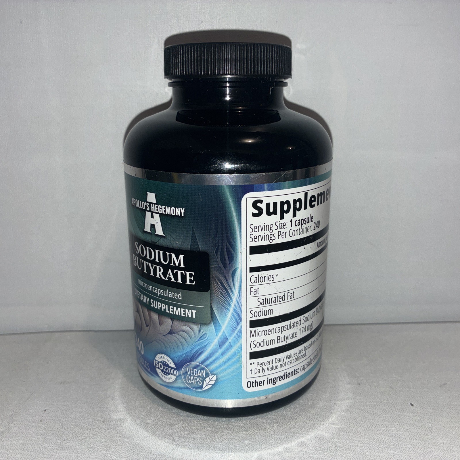 Sodium Butyrate High Dose 580 mg/240 Vegan Capsules/ Exp 06/2028