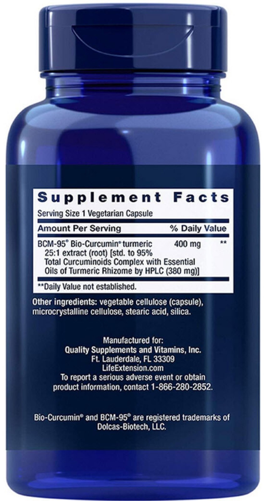 SUPER BIO- CURCUMIN TURMERIC EXTRACT JOINT HEALTH 400mg 180 Caps LIFE EXTENSION
