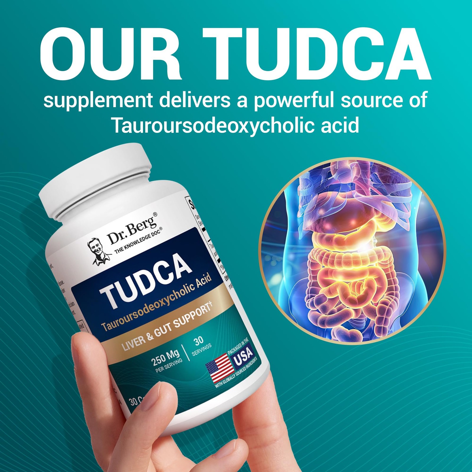 Dr. Berg TUDCA Supplement (Tauroursodeoxycholic Acid) – 30 Count (Pack of 1)
