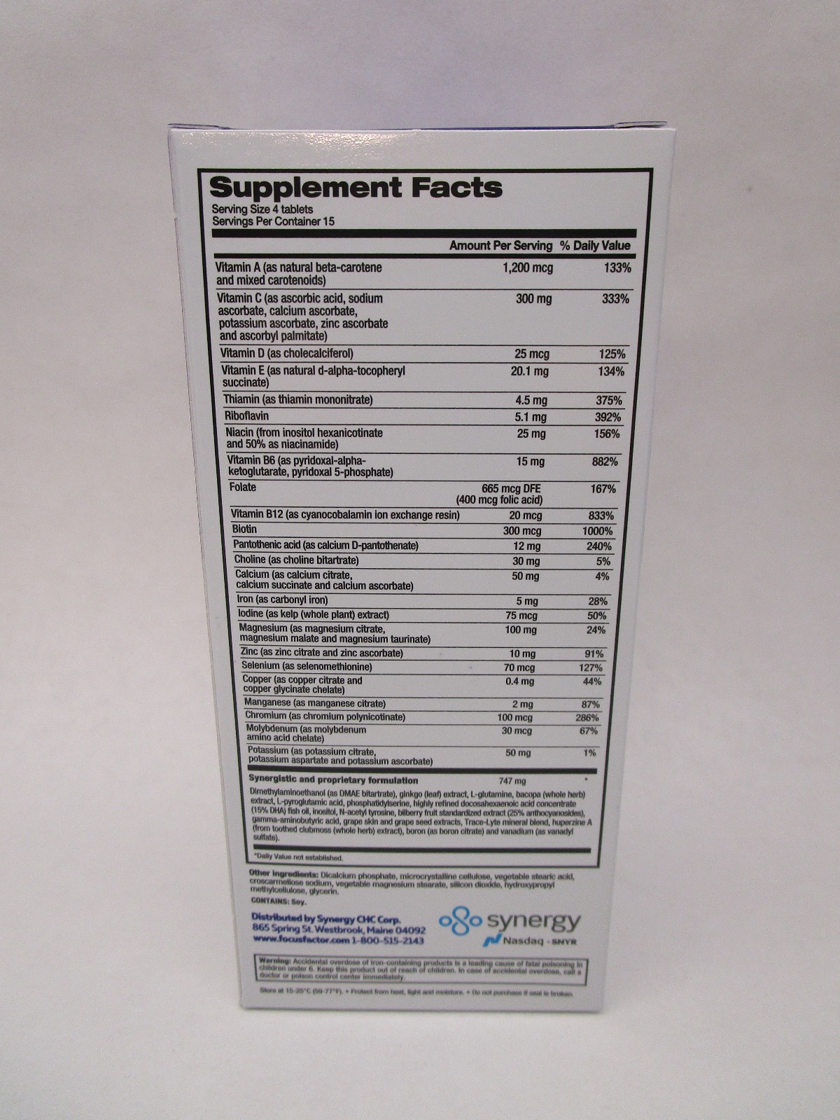 6 x Focus Factor Extra Strength Multivitamin Brain Health 60 Count Bottle 2/28