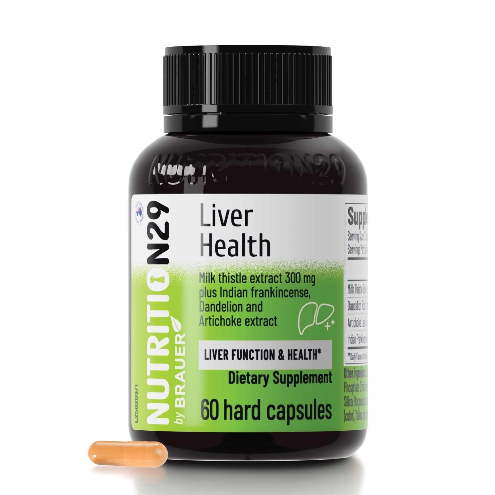 Liver Support Supplement – Milk Thistle 300mg, Dandelion, Artichoke, 60 Capsules