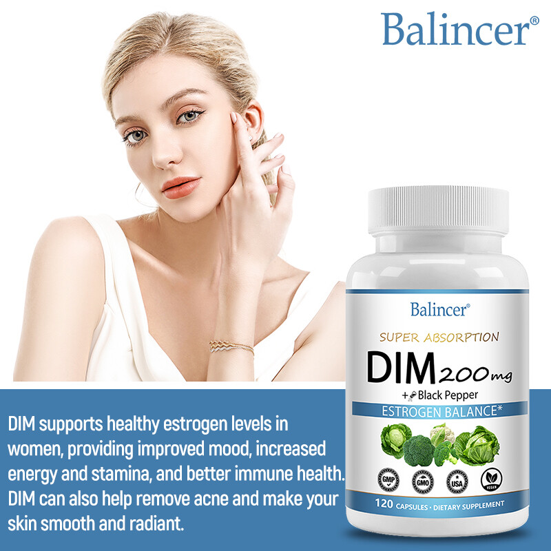 DIM (Diindolylmethane) 200 mg with BioPerine, Estrogen Balance, 30-120 Tablets
