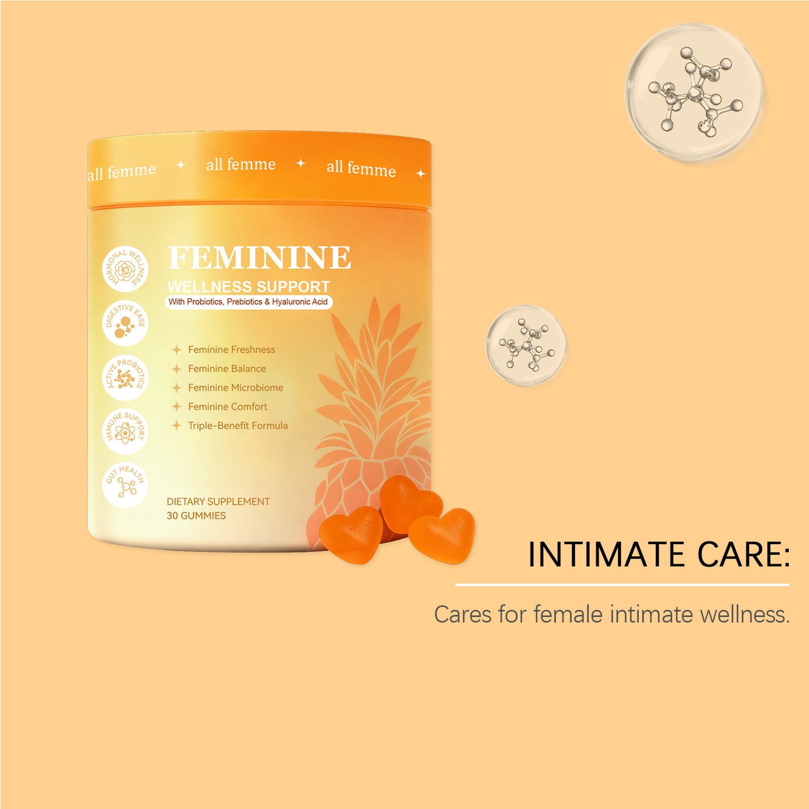 Plus Flora Gummies , Advanced Vaginal Support , Vaginal Health Gummies , Ph Bala