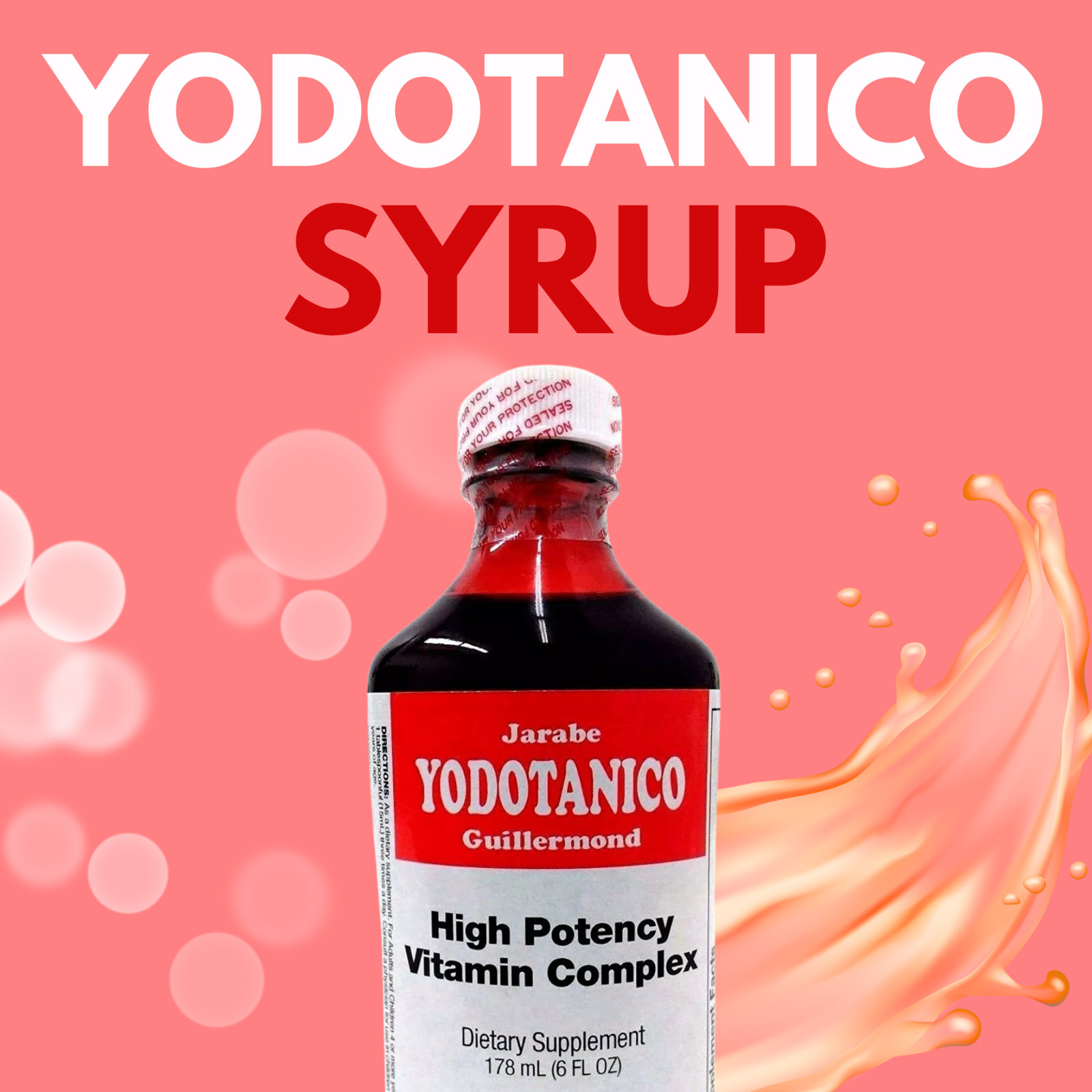 Yodotanico Vitamin Complex Syrup – High Potency Supplement, 6 fl oz (3-Pack)