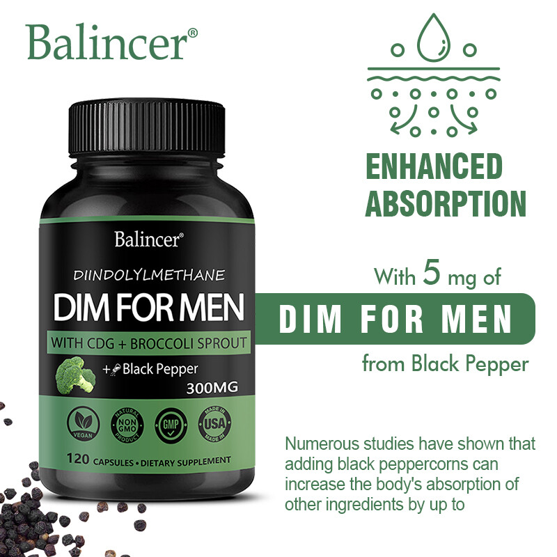 DIM(Diindolylmethane) 300mg-with Black Pepper-Premium Hormonal Support Formula