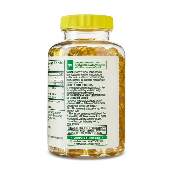 Omega-3 Mini from Fish Oil Dietary Supplement Mini Softgels, 1000 mg, 120 Count