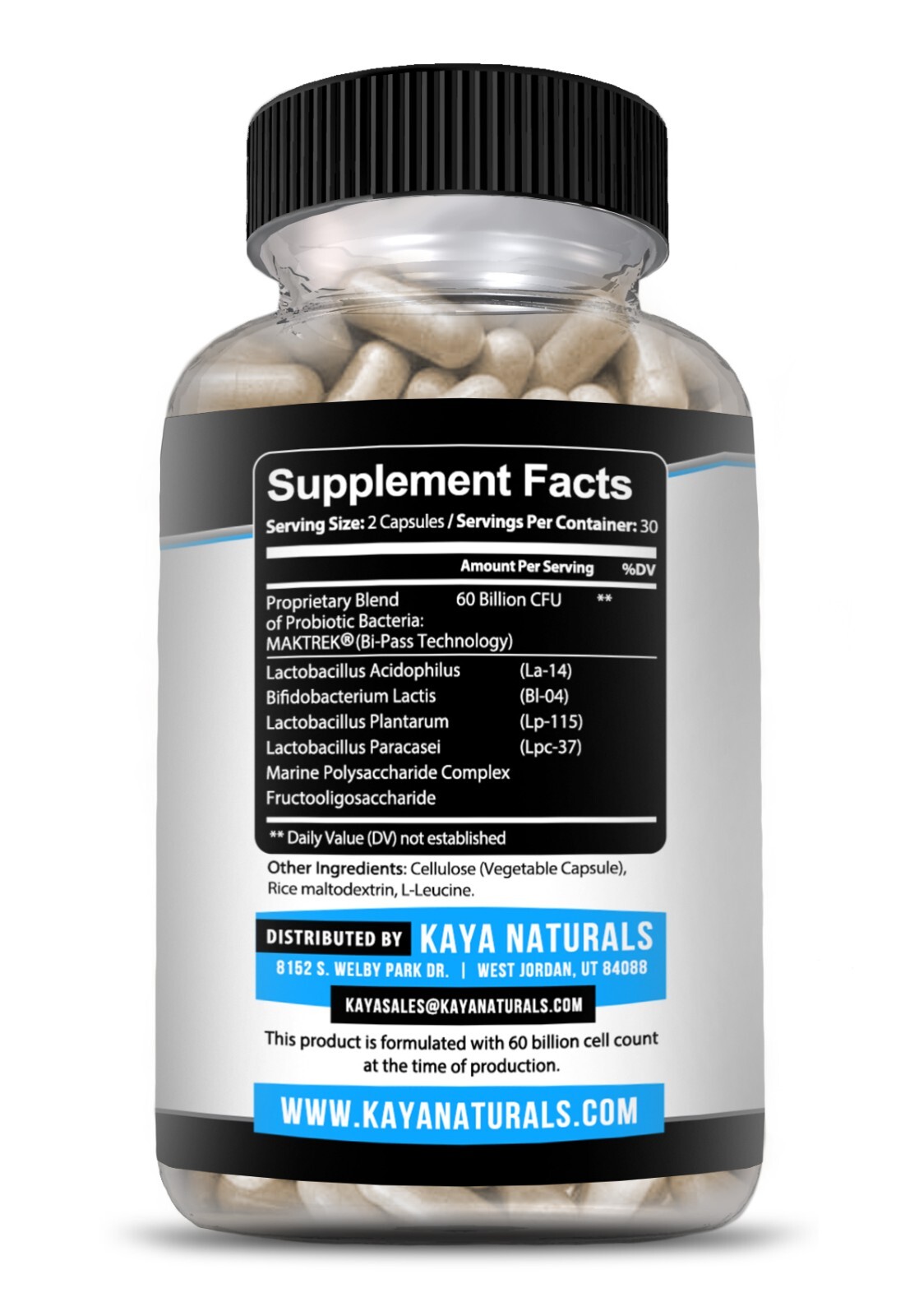 Probiotic 60 Billion with Prebiotics, Immune Function, Healthy Digestion 60 Ct