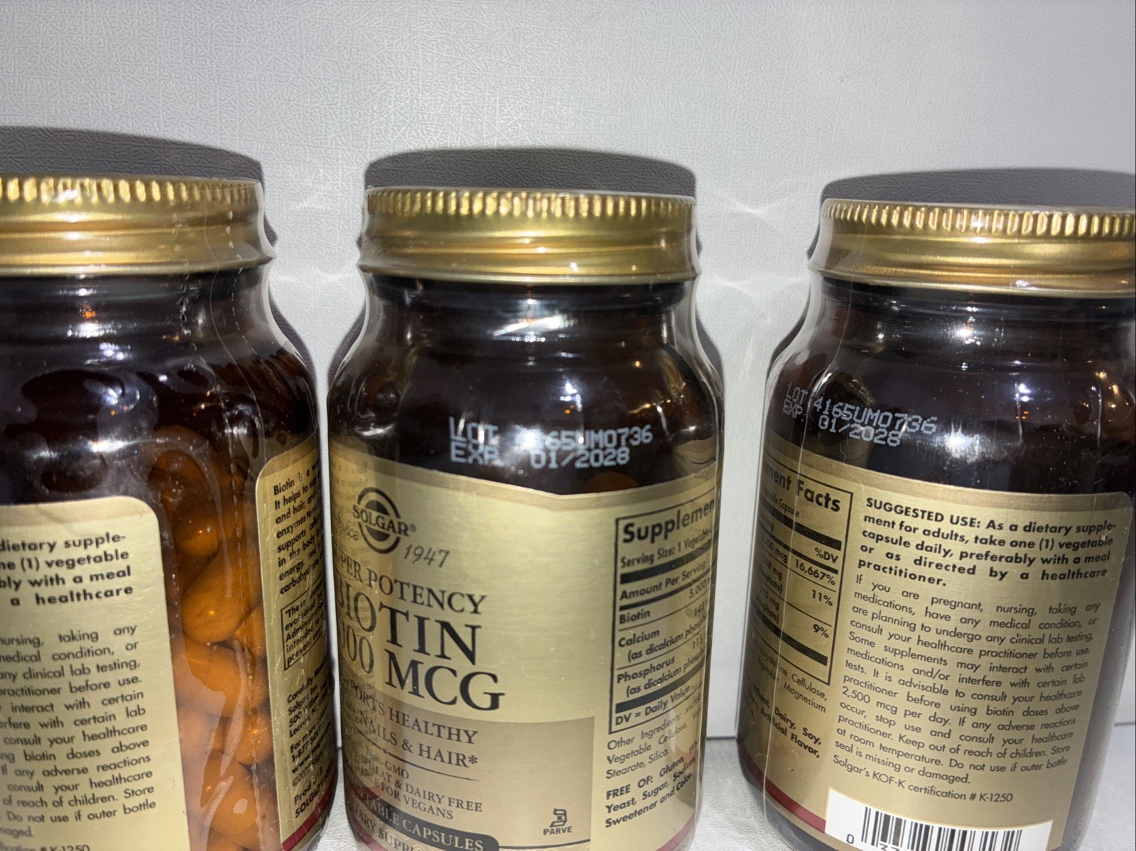 Lot If 4-Solgar Biotin 5000 Mcg 50 Vegetable Capsules / Exp 01/2028/ New &Sealed